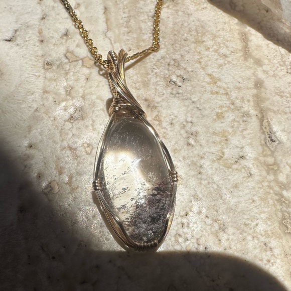 artifice jewelry Jewelry - 14k Gold Filled Lodolite Garden Quartz Stone Necklace Pendant